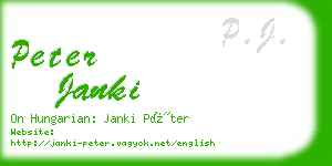 peter janki business card